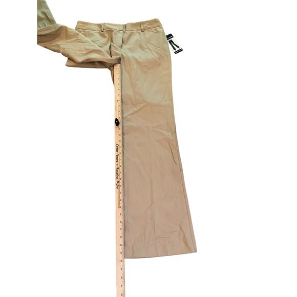 Larry Levine The Special Fit & Flare Cotton Pants Mid Rise Tan Womens Size 8 NWT - Picture 5 of 5